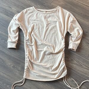 SHEIN Cream Long Sleeve Gathered shirt/dress